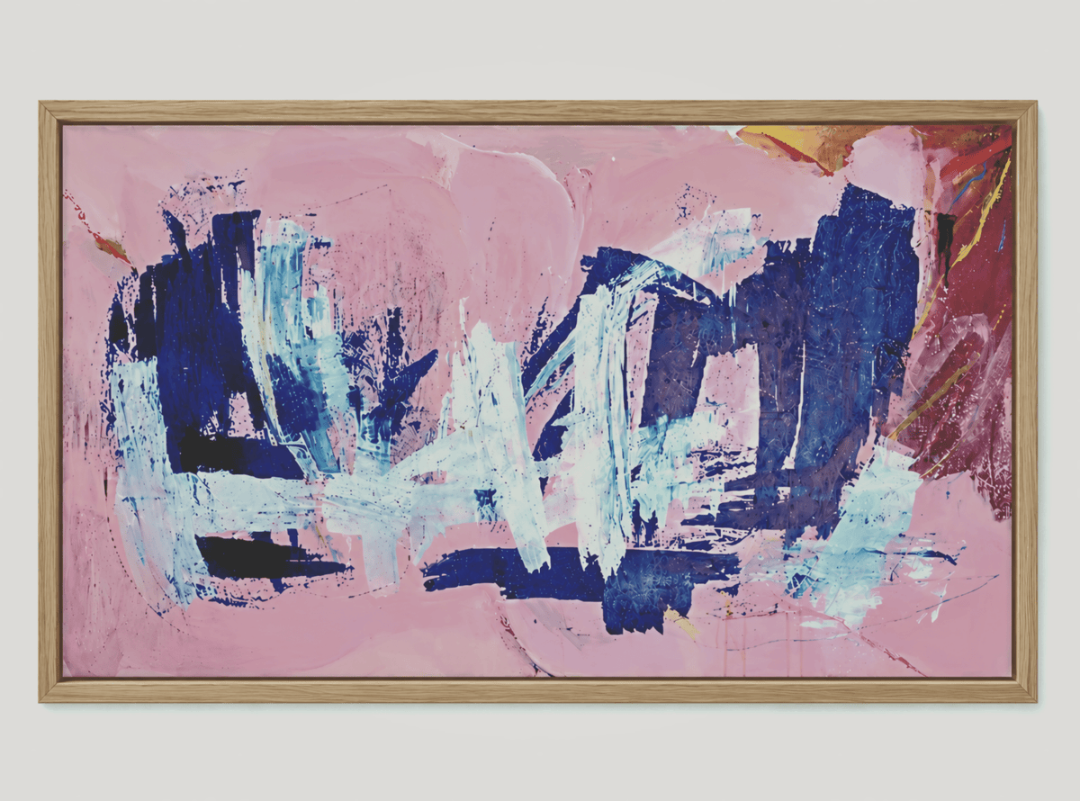 Concrete and Cloudscape:Rich in tactile detail,acrylic paint,oil stick,subtle sand texture,sgraffito - Art by Liz Whyte
