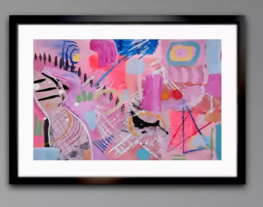 Vibrant Acrylic Artwork: Dreamscape Voyage in Abstract Art Interpretation - Art by Liz Whyte