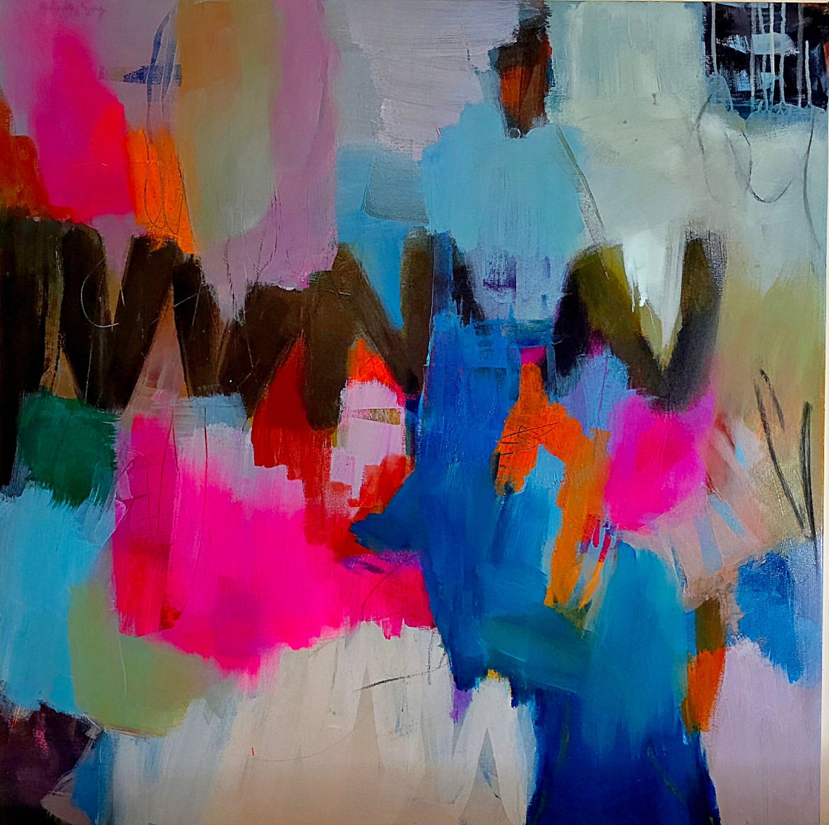 Vivid Dreams: a dynamic composition,invites viewers to pause and discover something new with every glance - Art by Liz Whyte