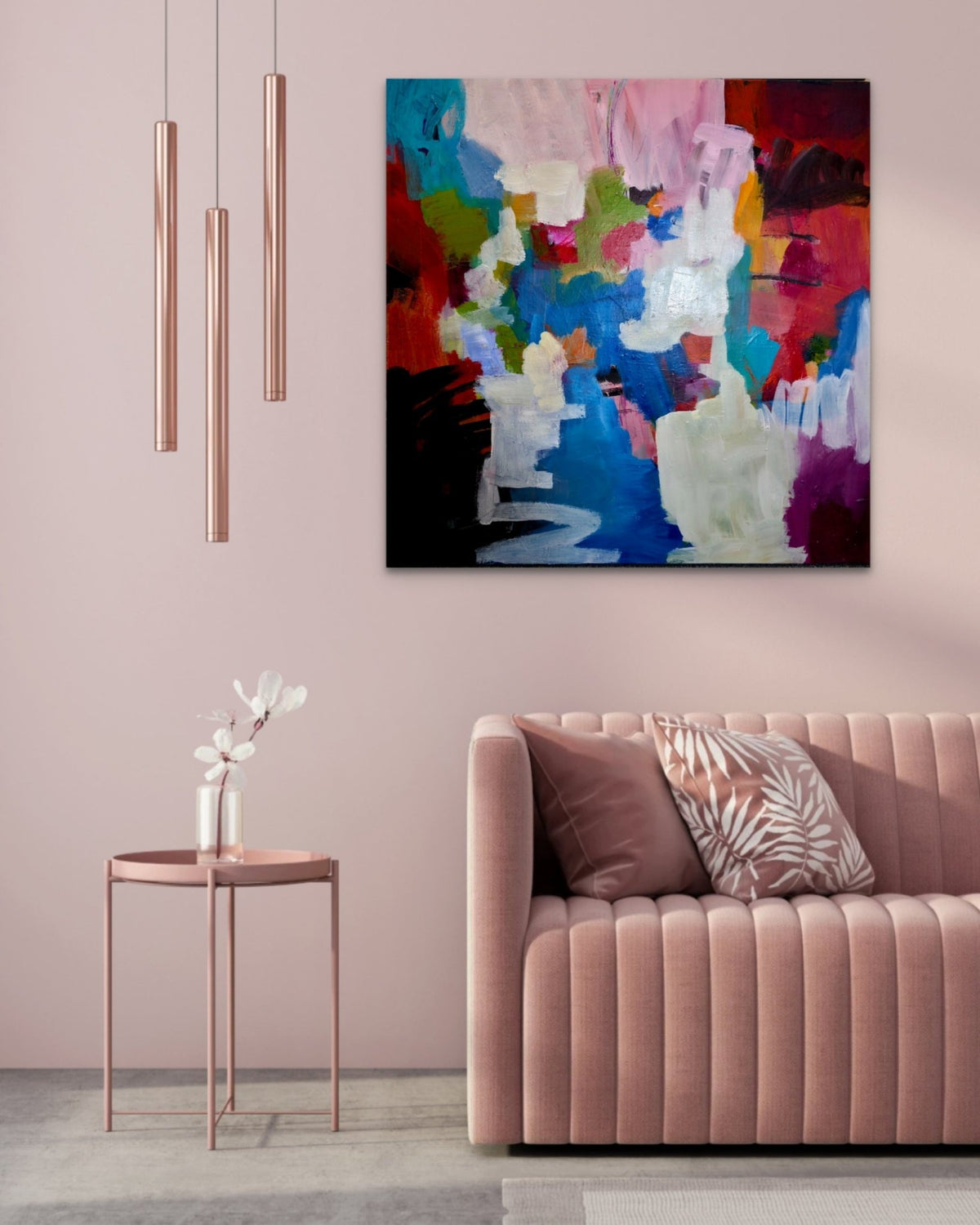 Vibrant Acrylic Artwork: Abstract Art Interpretation with Textured Painting Techniques - Art by Liz Whyte