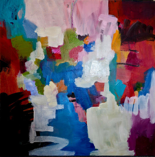 Vibrant Acrylic Artwork: Abstract Art Interpretation with Textured Painting Techniques - Art by Liz Whyte