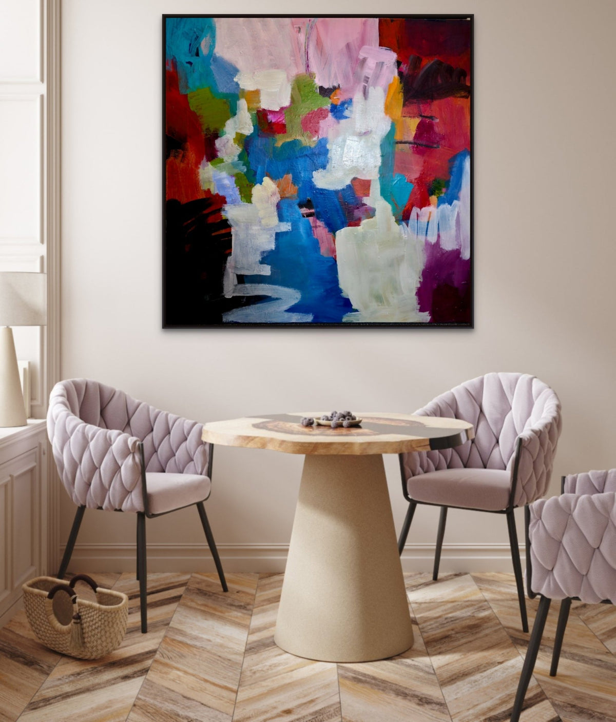 Vibrant Acrylic Artwork: Abstract Art Interpretation with Textured Painting Techniques - Art by Liz Whyte