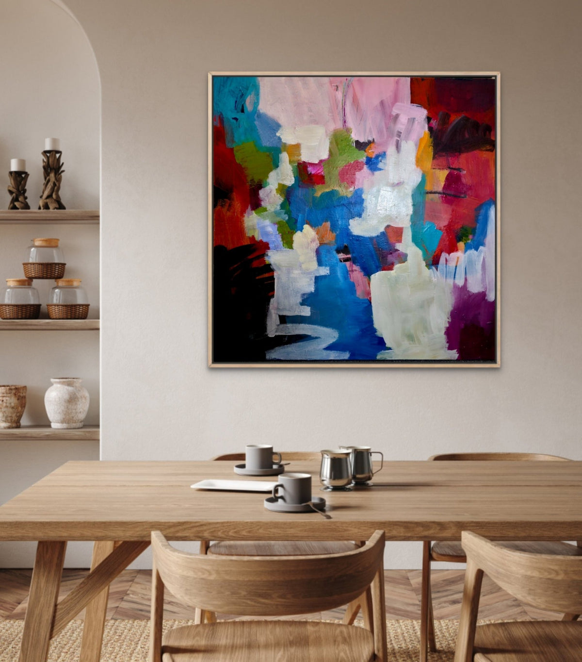 Vibrant Acrylic Artwork: Abstract Art Interpretation with Textured Painting Techniques - Art by Liz Whyte