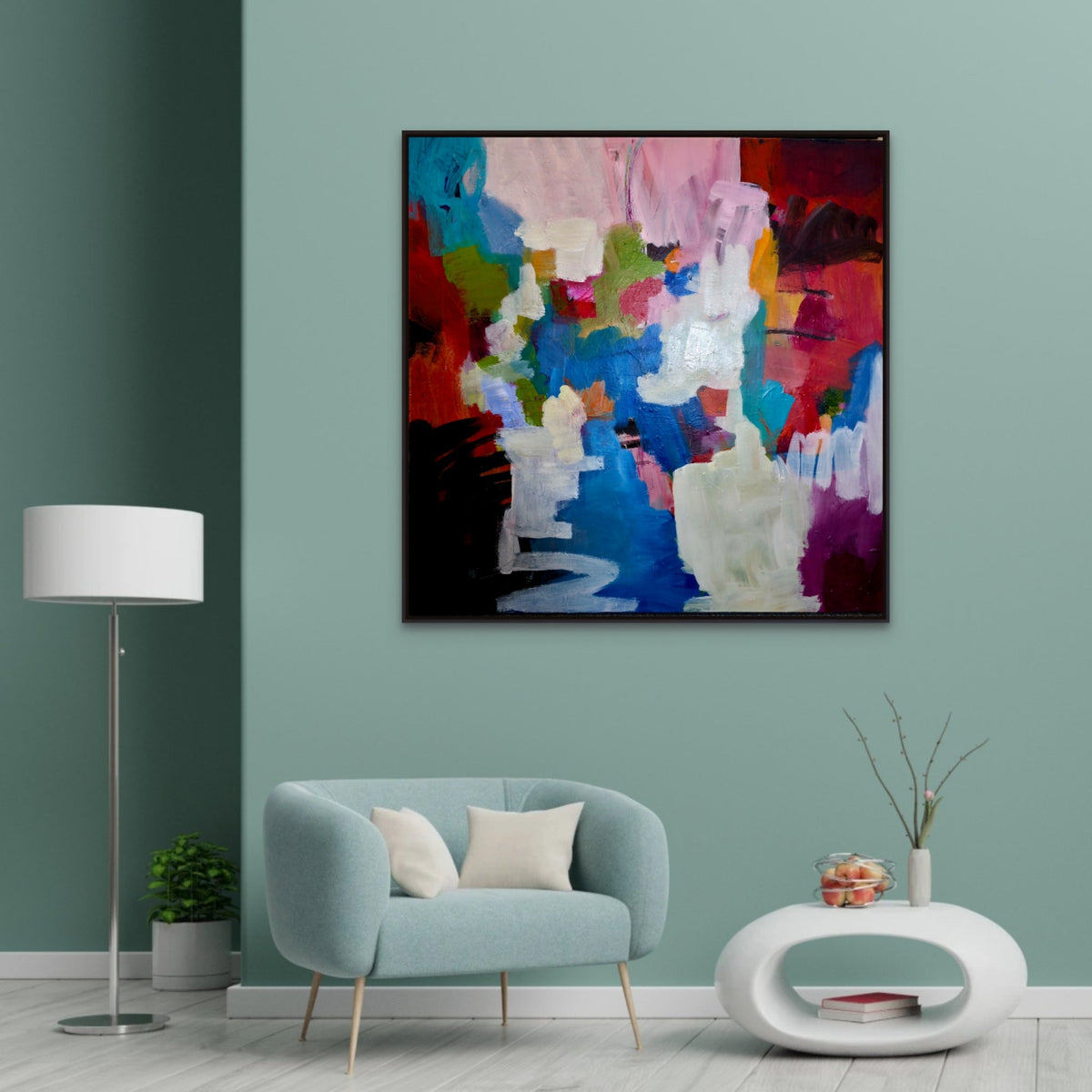 Vibrant Acrylic Artwork: Abstract Art Interpretation with Textured Painting Techniques - Art by Liz Whyte