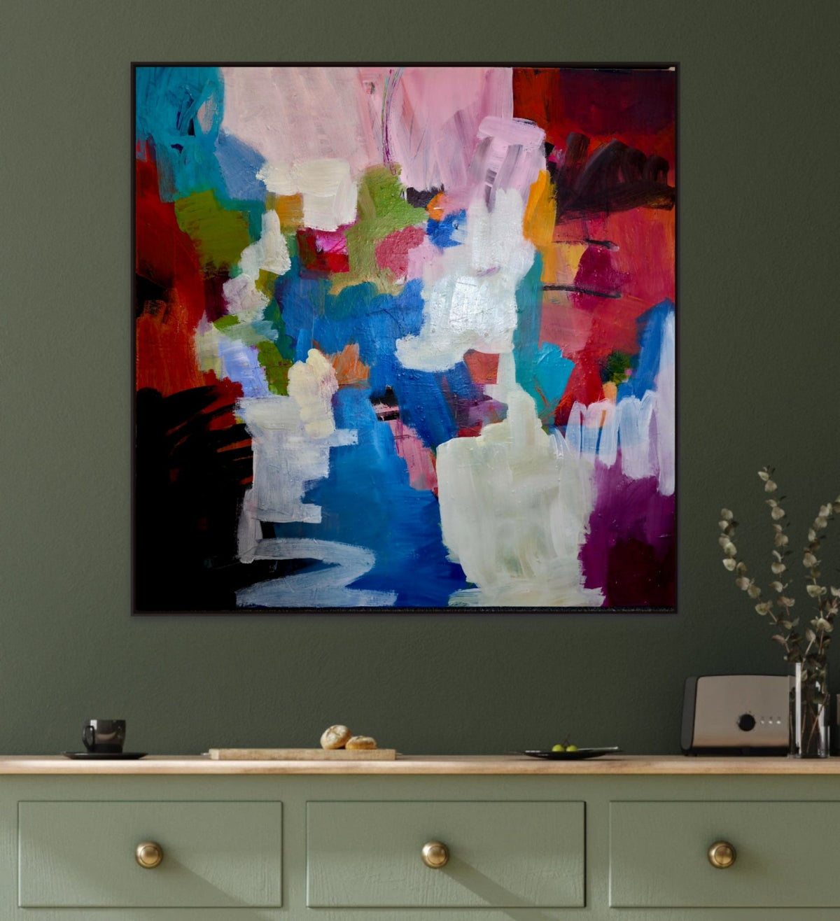Vibrant Acrylic Artwork: Abstract Art Interpretation with Textured Painting Techniques - Art by Liz Whyte