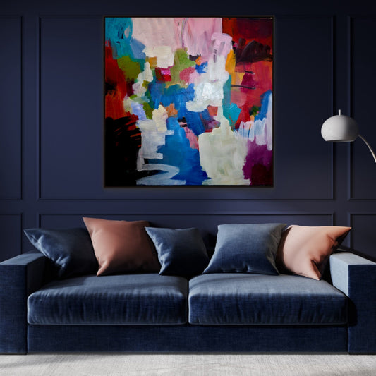 Vibrant Acrylic Artwork: Abstract Art Interpretation with Textured Painting Techniques - Art by Liz Whyte