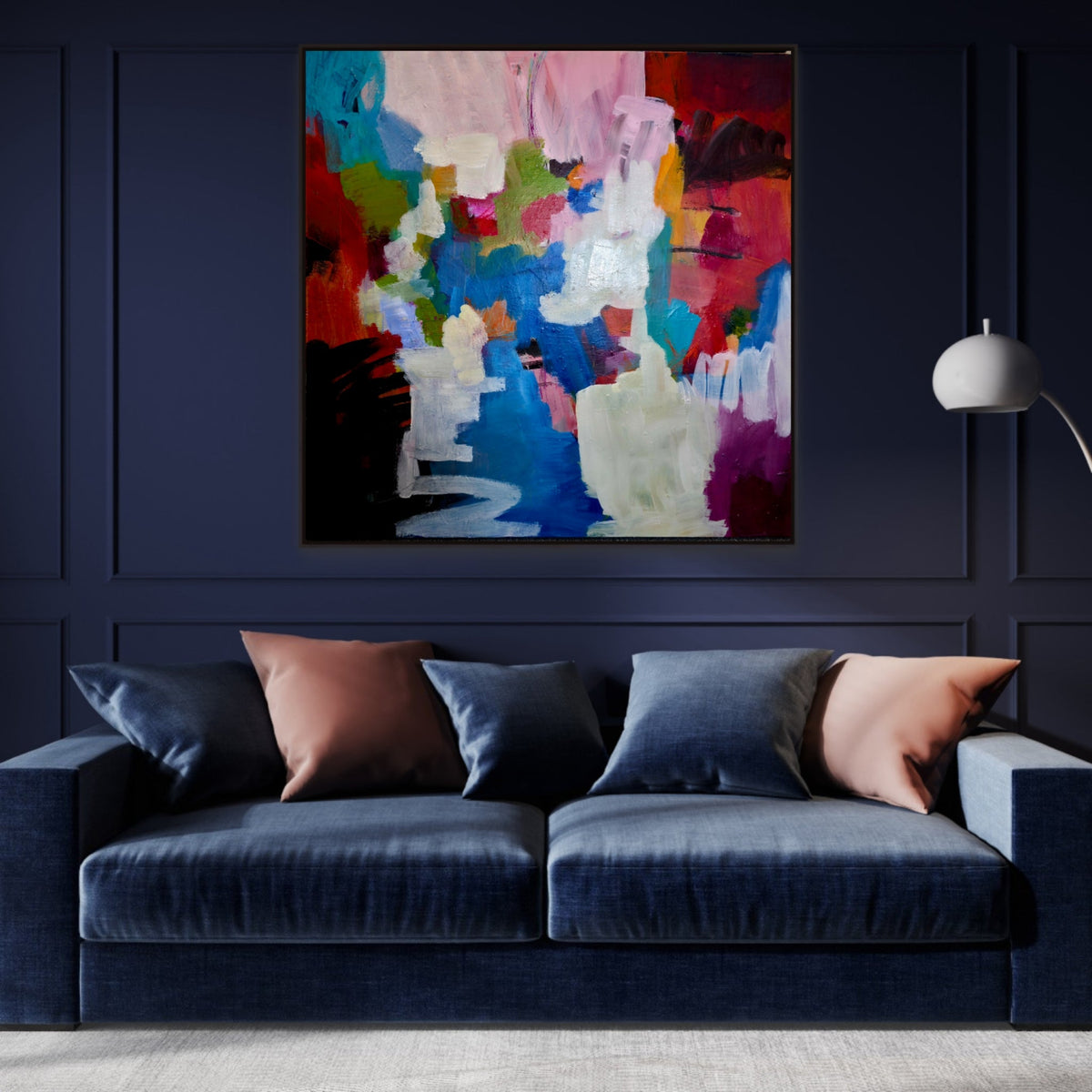 Vibrant Acrylic Artwork: Abstract Art Interpretation with Textured Painting Techniques - Art by Liz Whyte