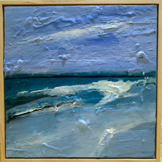 Where the Sea Meets the Sky – Original Textured Abstract Coastal Painting - Art by Liz Whyte